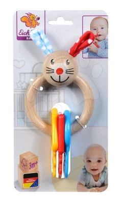 Holzrassel Mit Beißring Baby Eichhorn Hase Mit Schlüsseln Am Ring Ab 3 Monaten
