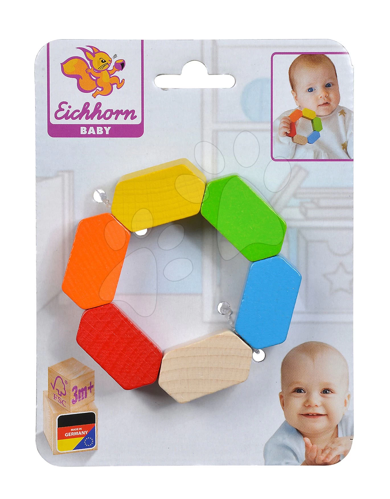 Holzrassel Grasping Hexagon Baby Eichhorn Sechseck Ab 3 Monaten – Bild 2