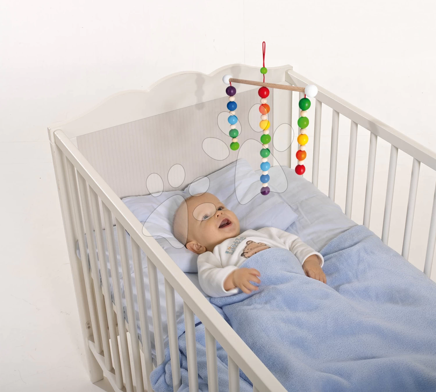 Holzkarussell über Dem Bett Baby Mobile Eichhorn Mit Farbigen Kugeln Ab 0 Monaten EH17051