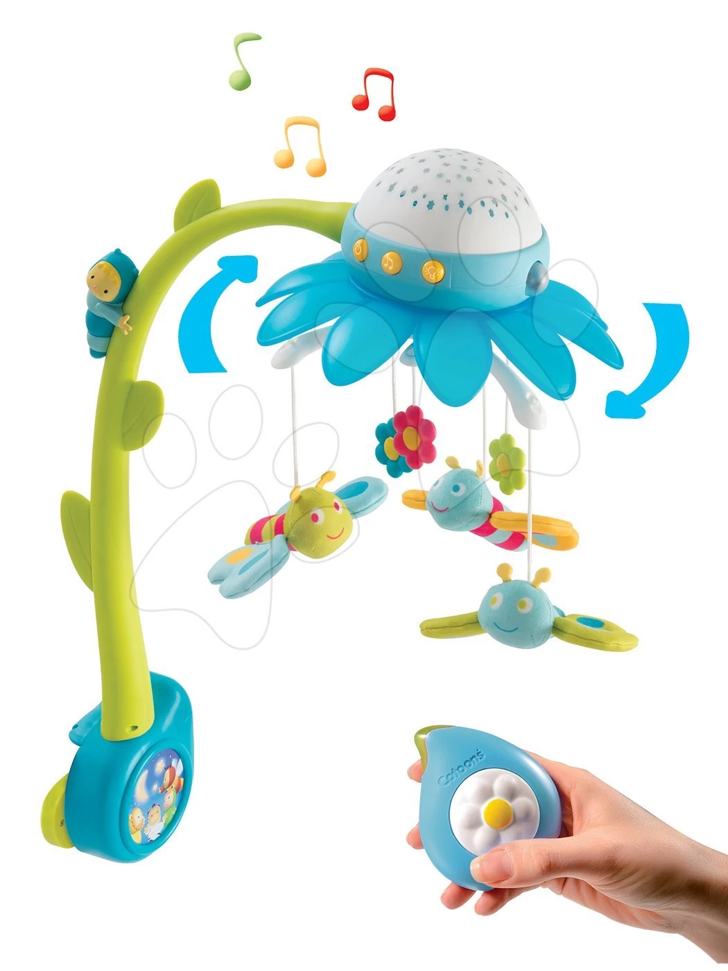 Karussell über Der Krippe Flower Cotoons Smoby Mit Schmetterlingen, Musik Und Licht Blau Ab 0 Monaten – Bild 11