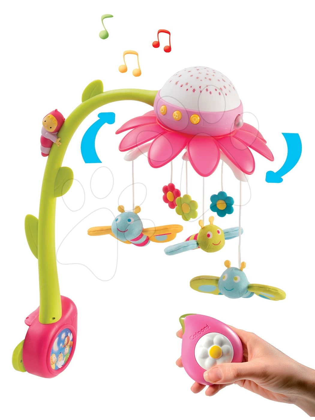 Karussell über Der Krippe Flower Cotoons Smoby Mit Schmetterlingen, Musik Und Licht Für Die Kleinsten Rosa – Bild 4