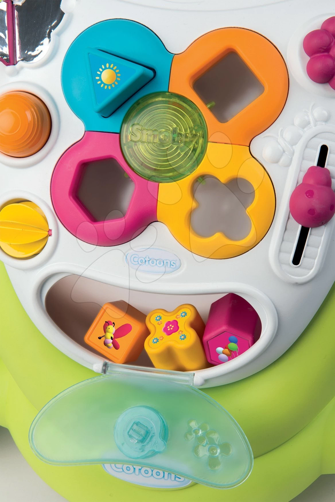 Set Lauflernwagen Mit Didaktischem Koffer Trott Cotoons 2in1 Smoby Mit Sound Und Licht Und Ein Interaktives Clever Cubes Smart-Spiel Mit 3 Farb- Und Zahlenspielen – Bild 7