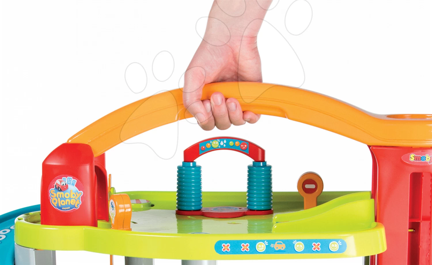 Set Lauflernhilfe Mit Didaktischem Koffer Trott Cotoons 2v1 Smoby Mit Ton Und Licht Und Eine Zweistöckige Garage Vroom Planet Grand – Bild 18