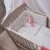 Nestchen Im Babybett ToTs Pure White SmarTrike Mit Gestickten Blumen 100% Baumwolle Weiß Ab 0 Monaten