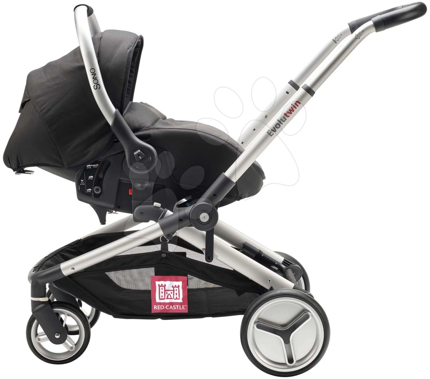 Autositz Mit Dach Casual Play Sono Fix Car Seat Black Red Castle Einstellbar Mit 3-Punkt-Sicherheitsgurt UV-Filter Ab 0 Monate – Bild 3