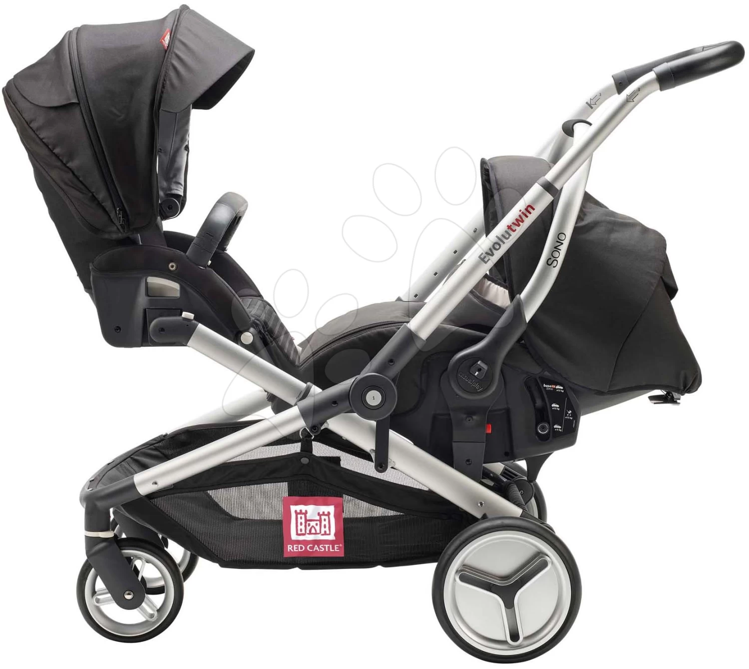 Autositz Mit Dach Casual Play Sono Fix Car Seat Black Red Castle Einstellbar Mit 3-Punkt-Sicherheitsgurt UV-Filter Ab 0 Monate – Bild 4