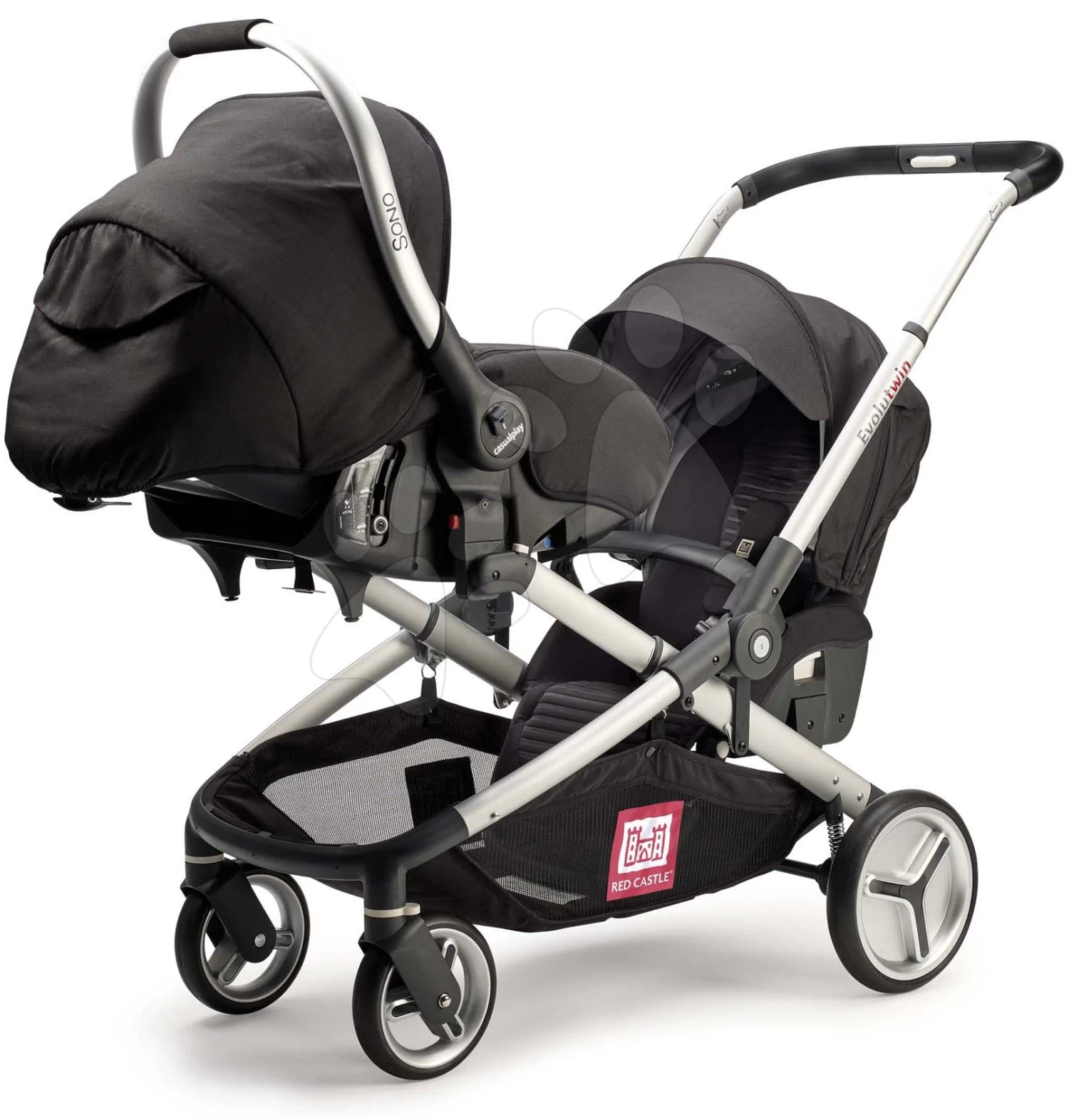 Autositz Mit Dach Casual Play Sono Fix Car Seat Black Red Castle Einstellbar Mit 3-Punkt-Sicherheitsgurt UV-Filter Ab 0 Monate – Bild 7