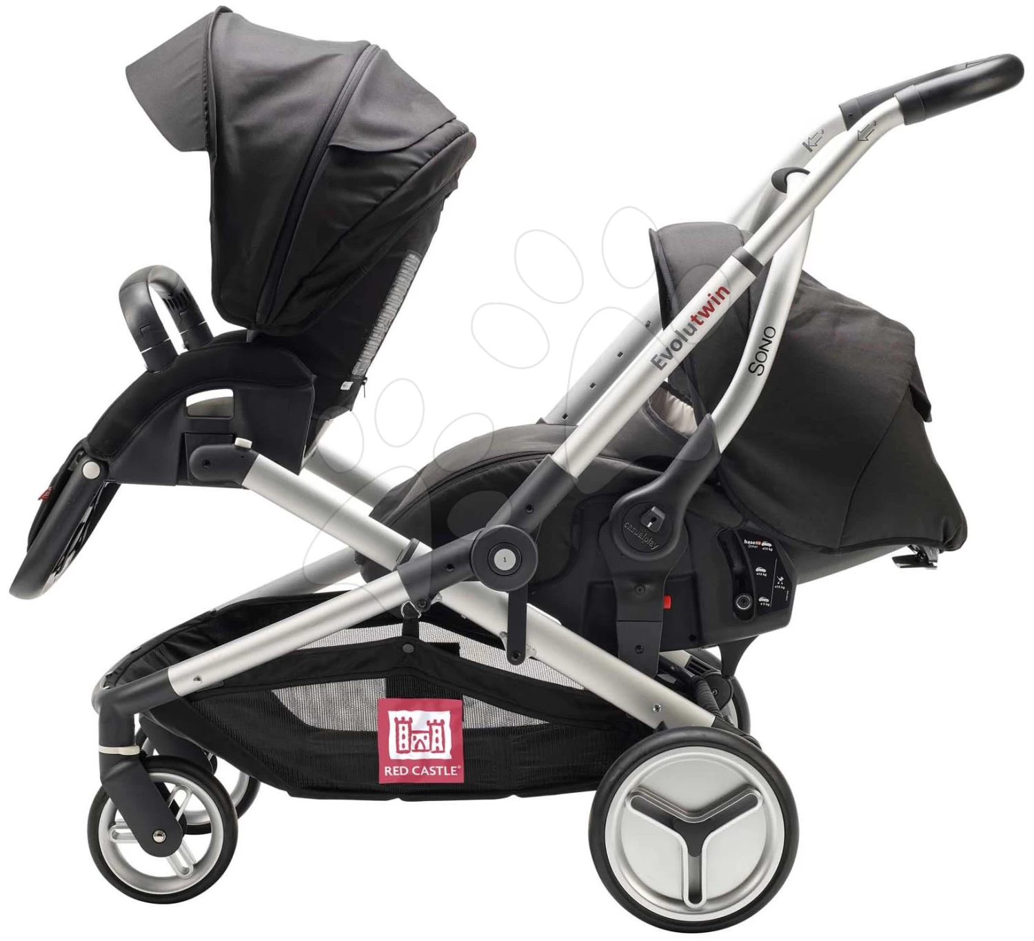 Autositz Mit Dach Casual Play Sono Fix Car Seat Black Red Castle Einstellbar Mit 3-Punkt-Sicherheitsgurt UV-Filter Ab 0 Monate – Bild 8