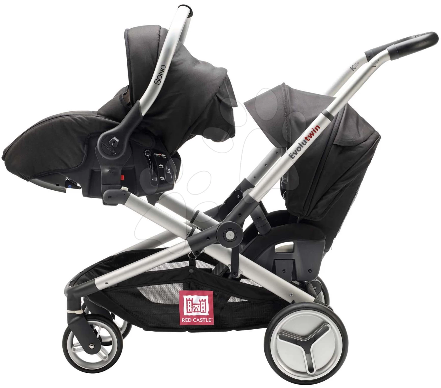 Autositz Mit Dach Casual Play Sono Fix Car Seat Black Red Castle Einstellbar Mit 3-Punkt-Sicherheitsgurt UV-Filter Ab 0 Monate – Bild 9