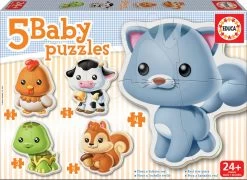 Babypuzzle Tiere Mit Kätzchen Educa 5-Bilder Ab 24 Monaten