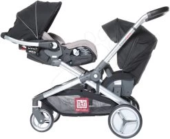 Kinderwagen Evolutwin® Für Zwei Kinder Red Castle Schwarz Positionierbar Mit Kompletter Ausstattung Und Regenmantel Ab 0 Monaten
