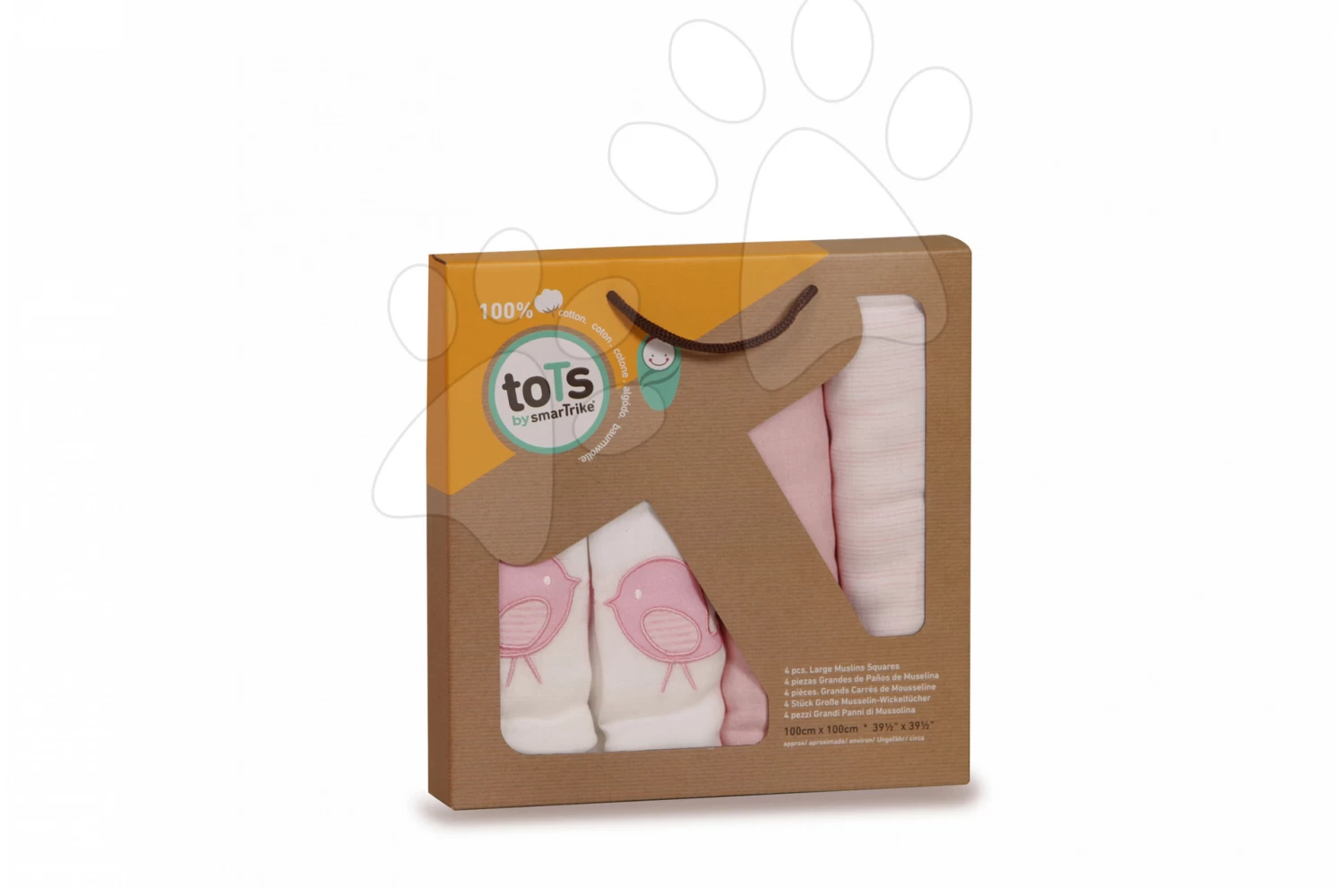 Baumwollwindeln ToTs-smarTrike Übergröße 4 Stück 100% Natürliche Baumwolle Pink Ab 0 Monaten – Bild 2
