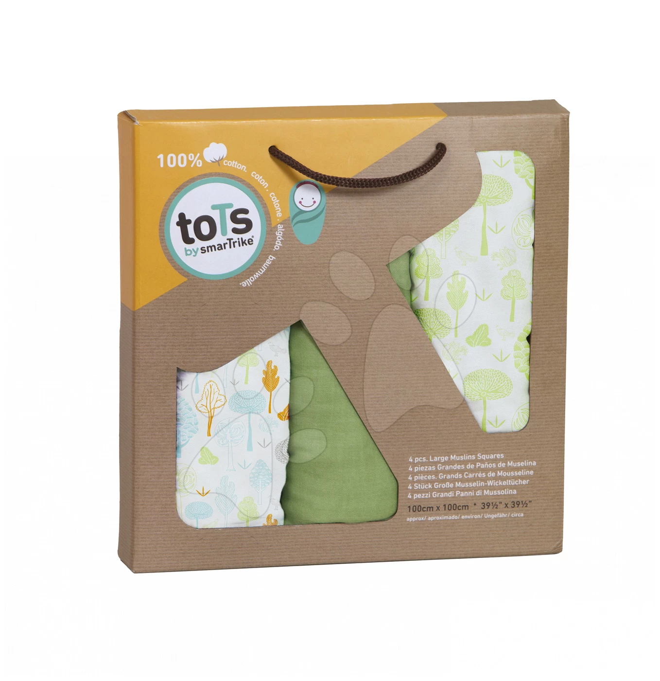Bambus-Babytragetücher ToTs-smarTrike Bäume 3 Stück 100% Bambusseide Grün Ab 0 Monaten – Bild 3