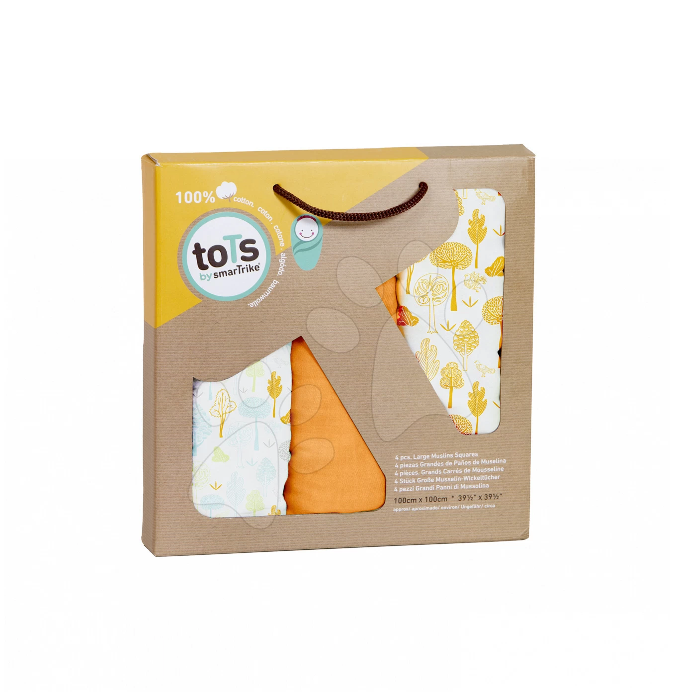 Bambus-Babytragetücher ToTs-smarTrike Bäume 3 Stück 100% Bambusseide Orange Ab 0 Monaten – Bild 3