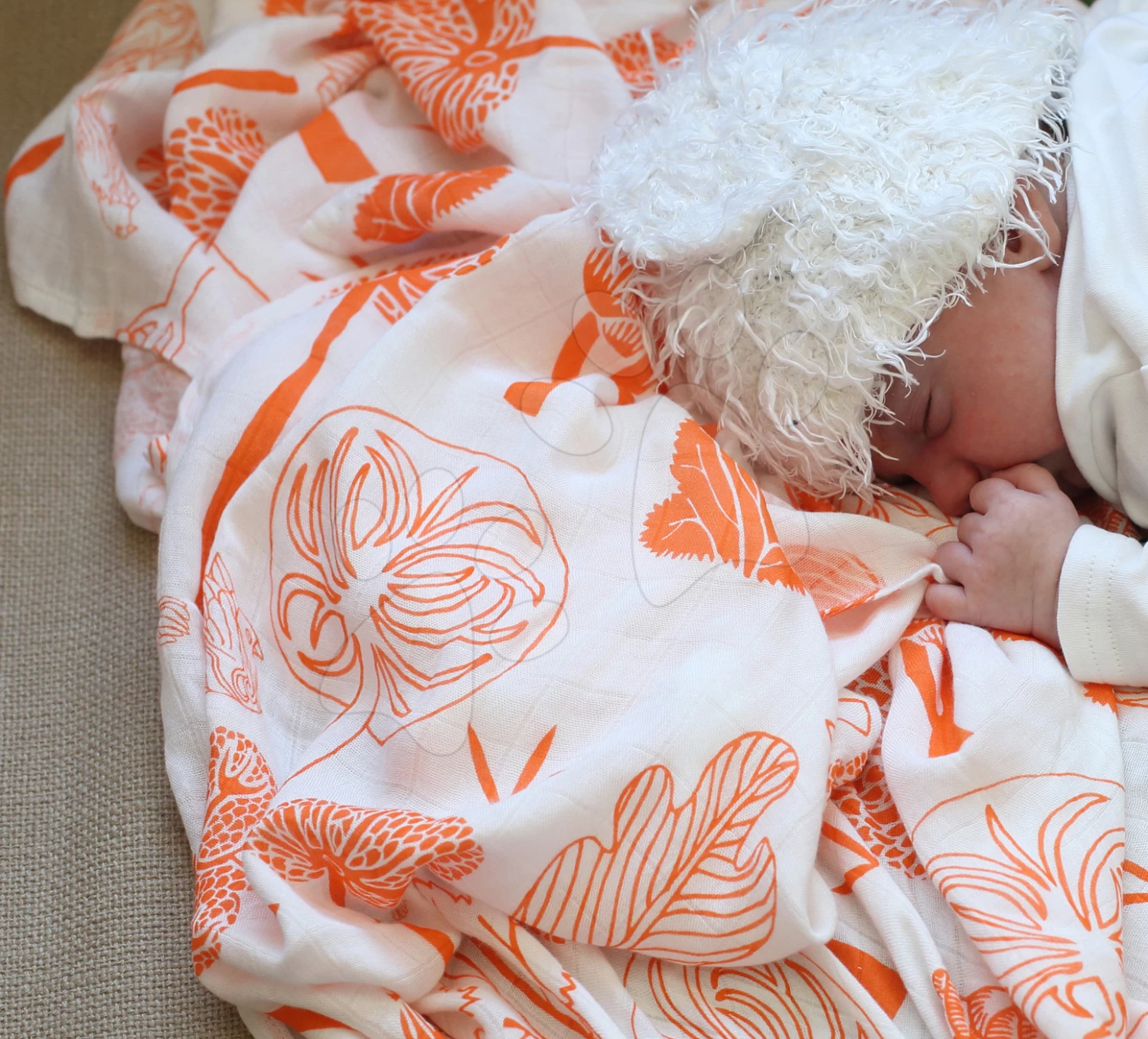 Bambus-Babytragetücher ToTs-smarTrike Bäume 3 Stück 100% Bambusseide Orange Ab 0 Monaten – Bild 4