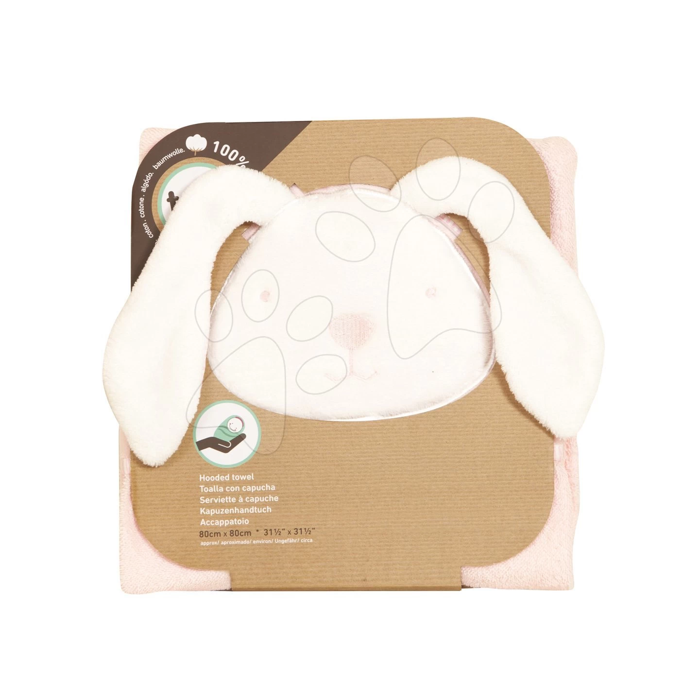 Kapuzenhandtuch Für Die Kleinsten Classic ToTs-smarTrike Hase 100% Naturvelours Baumwolle Rosa Ab 0 Monaten – Bild 2