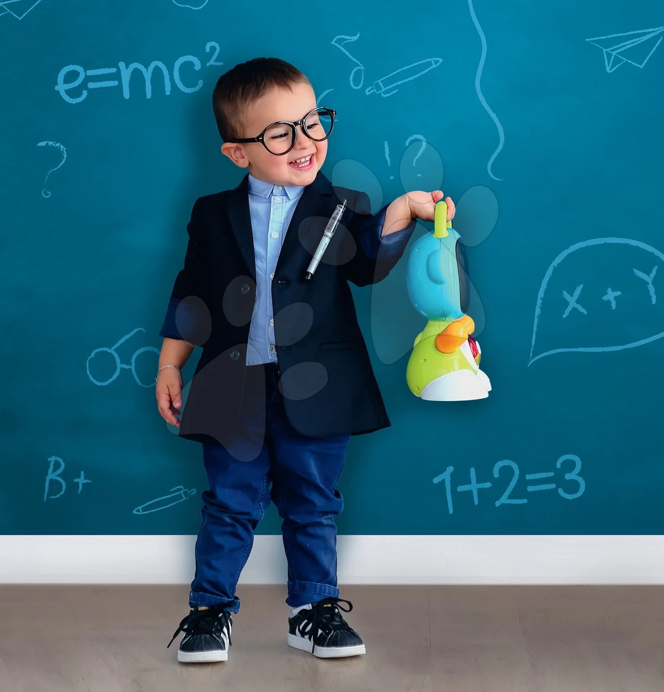 Set Interaktiver Roboter TIC Smart Smoby Mit 3 Lernspielen Und Rutschfahrzeug Auto Bobby Car Neo Pink – Bild 8