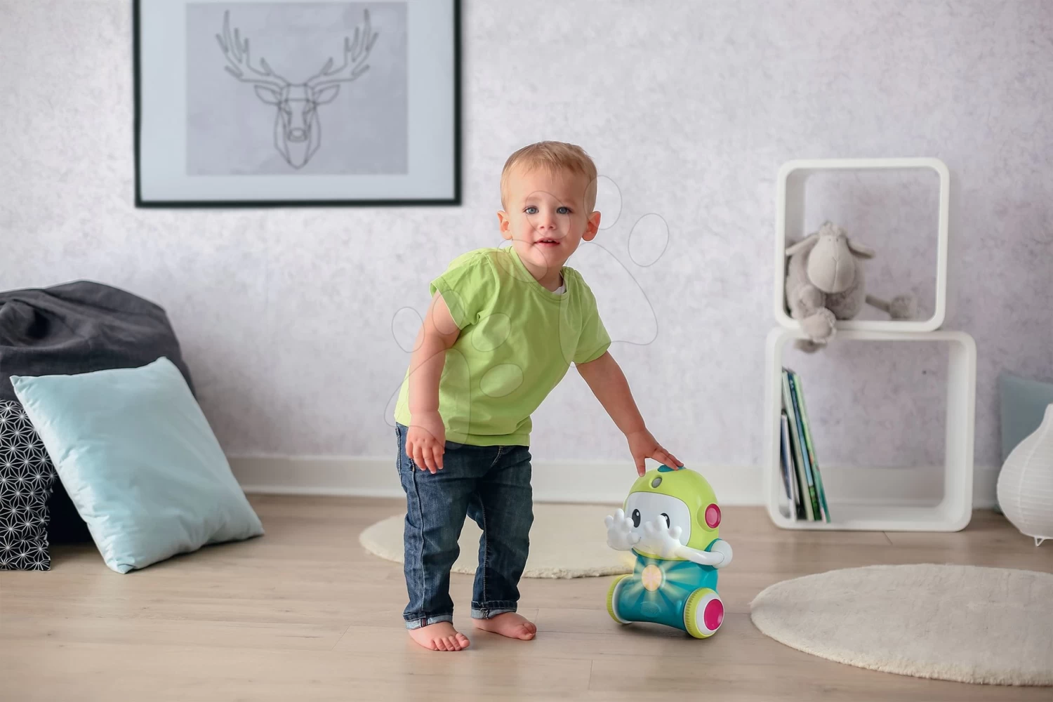 Set Lauflernwagen Mit Didaktischem Koffer Trott Cotoons 2in1 Smoby Mit Sound Und Licht Und Interaktiver Roboter 1,2,3 Smart Mit Bewegungssensor Und 2 Spielen – Bild 15