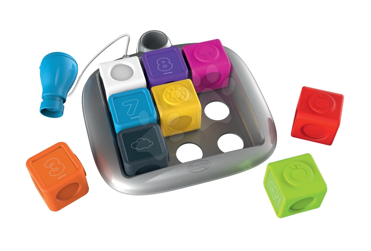 Set Interaktives Spiel Clever Cubes Smart Smoby Und Rutschfahrzeug Auto Bobby Car Neo Pink – Bild 2