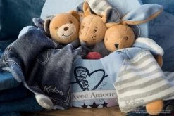 Kuschelmaus Blue Denim-Doudou Kaloo 18 Cm Im Geschenkkarton Für Die Kleinsten Blau
