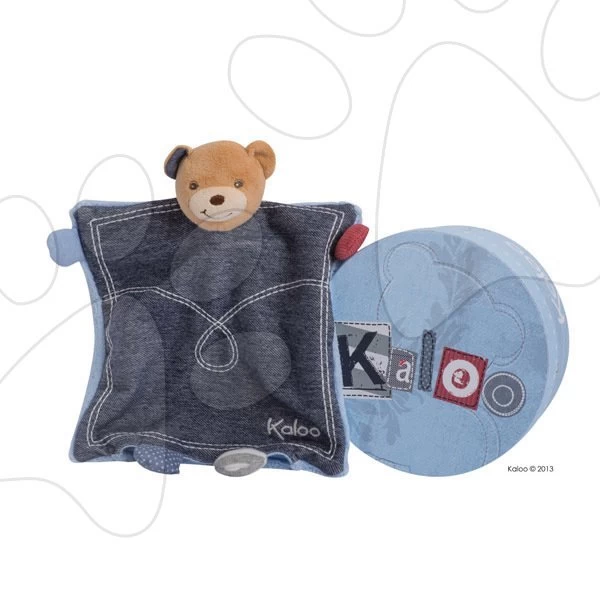 Teddybär-Puppentheater Blue Denim-Doudou Kaloo 18 Cm Im Geschenkkarton Für Die Kleinsten Blau