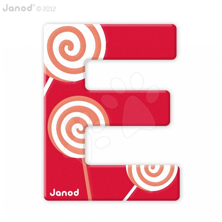 Holzbuchstabe E ABCDeco Janod Klebebuchstabe 8 Cm Braun/rot Ab 3 Jahren – Bild 2