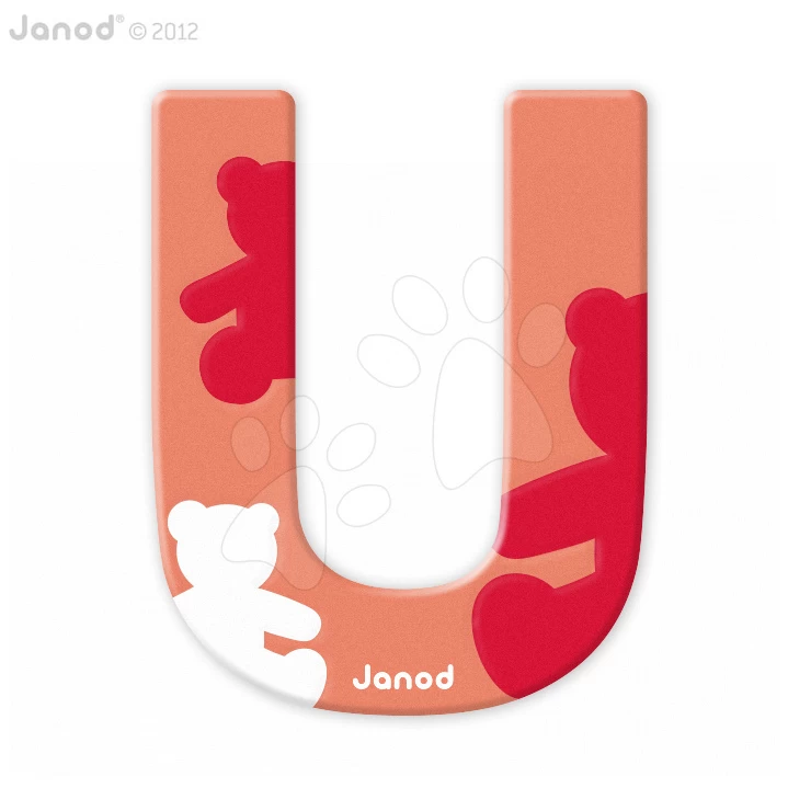 Holzbuchstabe U ABCDeco Janod Kleberbuchstabe 9 Cm Blau/rot Ab 3 Jahren – Bild 2