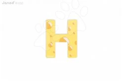 Holzbuchstabe H ABCDeco Janod Klebebuchstabe 9 Cm Gelb/braun Ab 3 Jahren