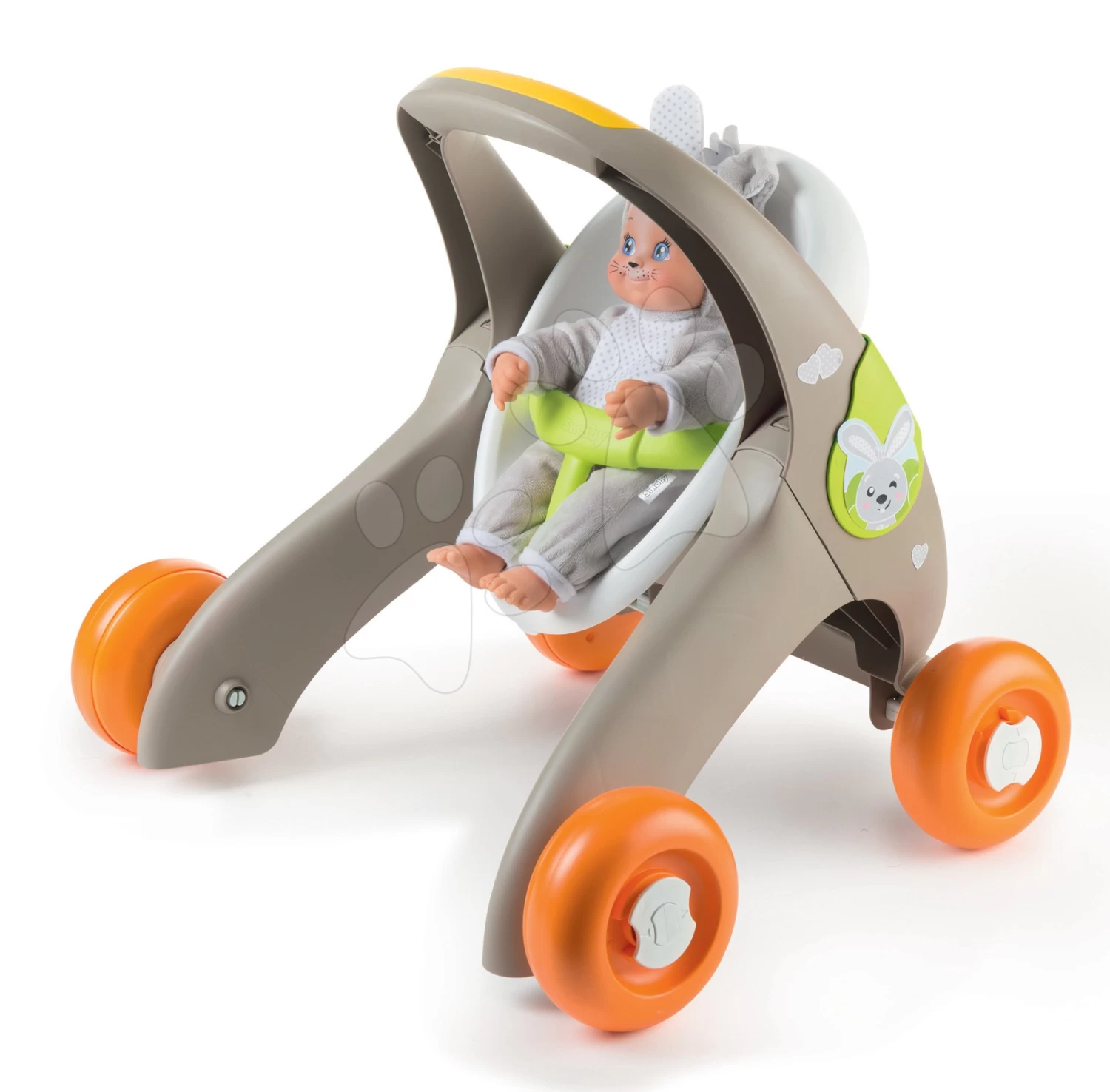 Set Lauflernwagen Und Kinderwagen Mit Autositz Für Tiere Animal Minikiss 3in1 Smoby Mit Bremse Und Ein Cosy-Balance-Kegel – Bild 11