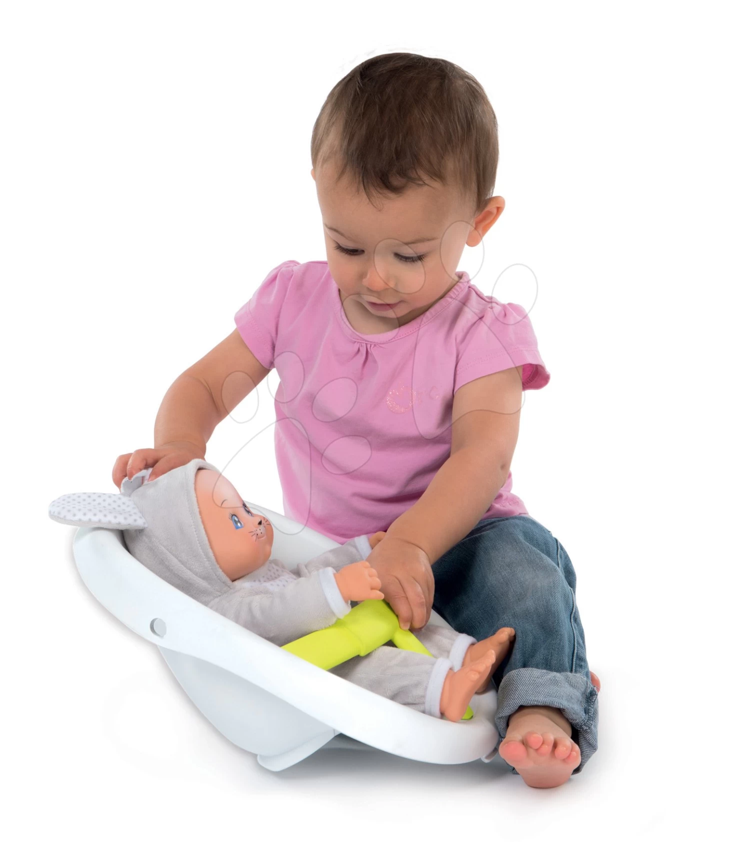 Set Lauflernwagen Und Kinderwagen Mit Autositz Für Tiere Animal Minikiss 3in1 Smoby Mit Bremse Und Ein Cosy-Balance-Kegel – Bild 18