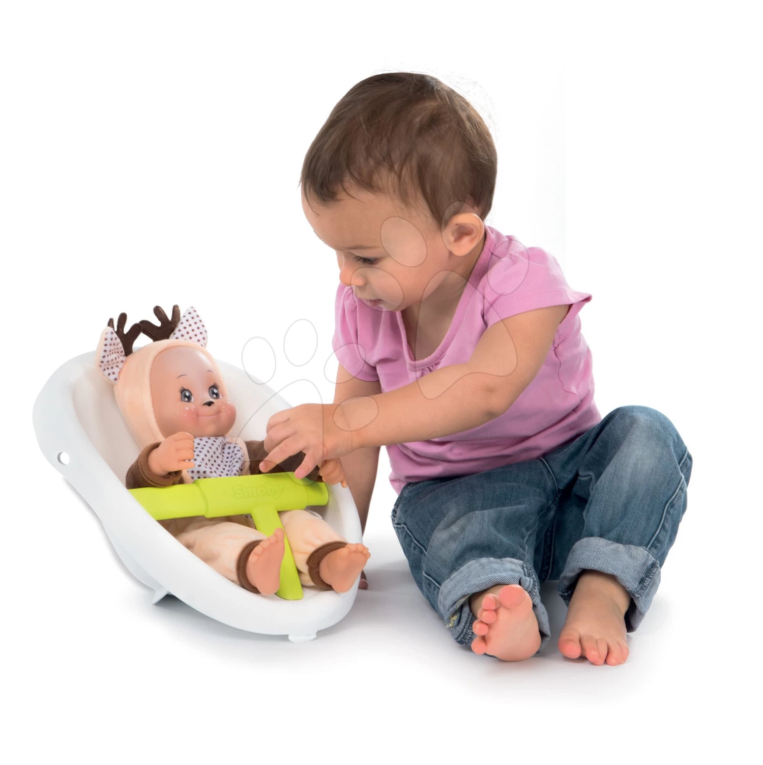 Set Lauflernwagen Und Kinderwagen Mit Autositz Für Tiere Animal Minikiss 3in1 Smoby Mit Bremse Und Ein Cosy-Balance-Kegel – Bild 19