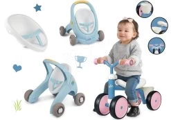 Set Lauflernwagen Und Kinderwagen Mit Bremse Croc Baby Walker Minikiss 3in1 Smoby Mit Rookie Rutscher Pink