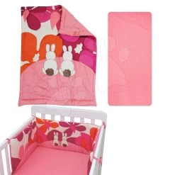 Joy ToTs-smarTrike Krippenset Decke Hase, Bettlaken Und Nestchen 100% Baumwollsatin Rosa Ab 0 Monaten