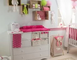 Wickelunterlage Joy ToTs-smarTrike Mit 2 Bezügen Hippo 100% Baumwollsatin Rosa Ab 0 Monaten