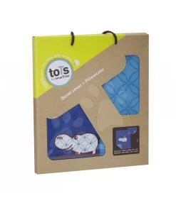Joy ToTs-smarTrike Krippenset Hippo Bettbezug Und Kissen 100% Baumwollsatin Blau Ab 0 Monaten