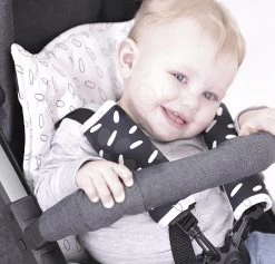 Bezug Für Den Kinderwagen Blätter Bamboo ToTs-smarTrike Schwarz & Weiß Doppelseitig, Satin Und Baumwolle Ab 0 Monaten