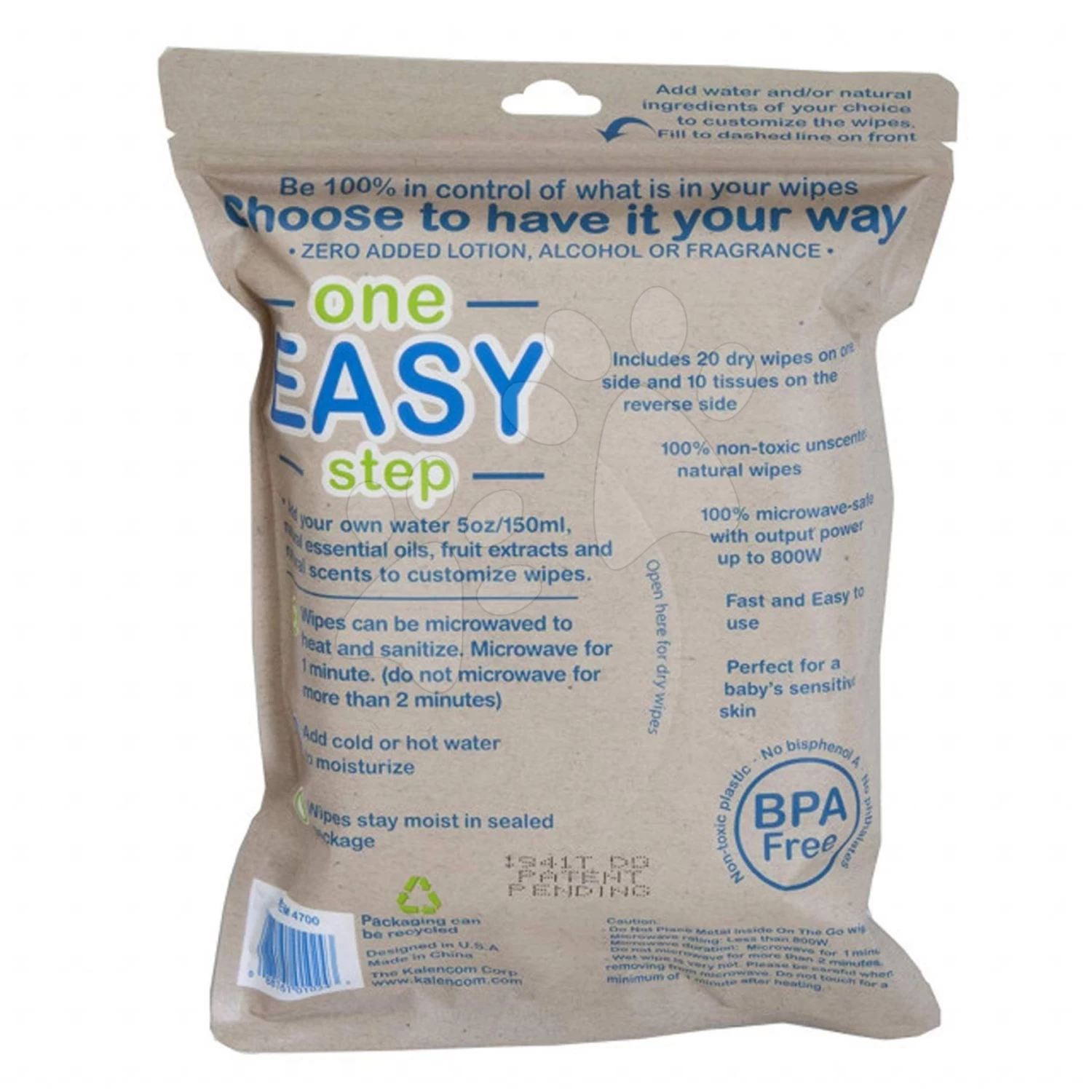 Feuchttücher 100% Bio My Wipes Potette Plus Kalencom 20 Trockene Tücher Und 10 Taschentücher BPA-frei - Ohne Creme, Alkohol, Parfüm Ab 15 Monaten – Bild 3