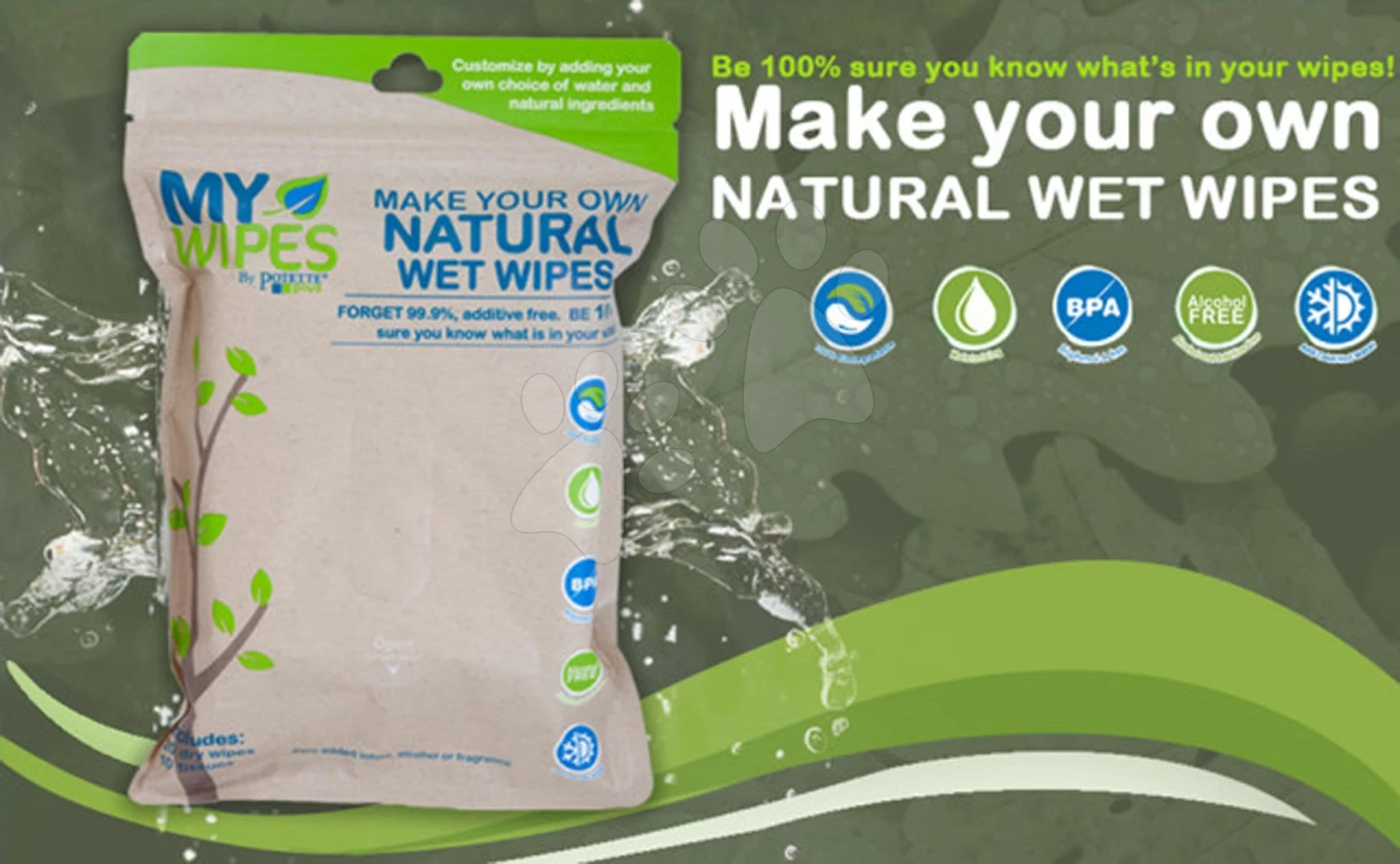 Feuchttücher 100% Bio My Wipes Potette Plus Kalencom 20 Trockene Tücher Und 10 Taschentücher BPA-frei - Ohne Creme, Alkohol, Parfüm Ab 15 Monaten – Bild 4