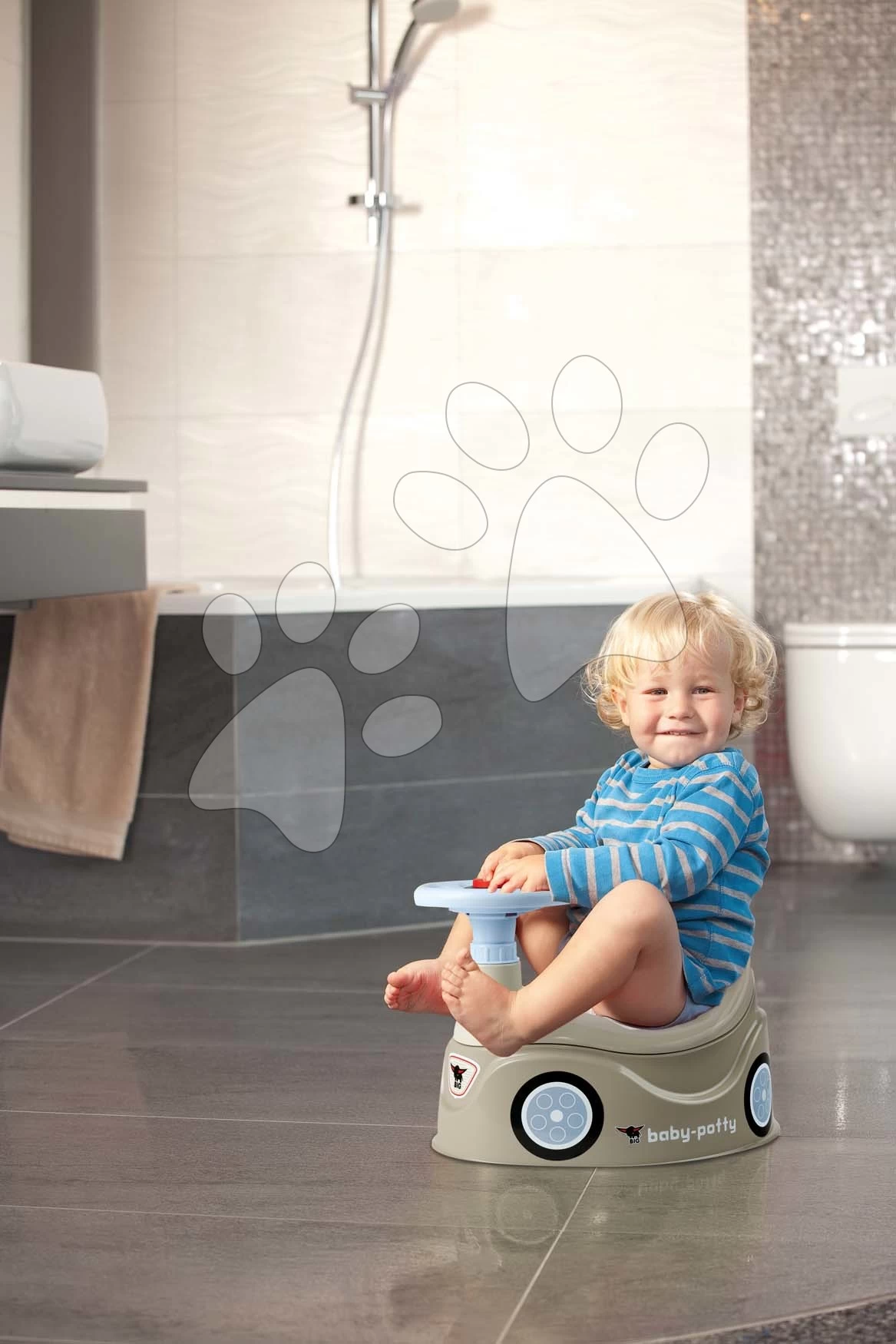 Töpfchen Spielzeugauto Baby Loo Grey Big Mit Lenkrad Und Hupe Ab 18 Monaten B54801
