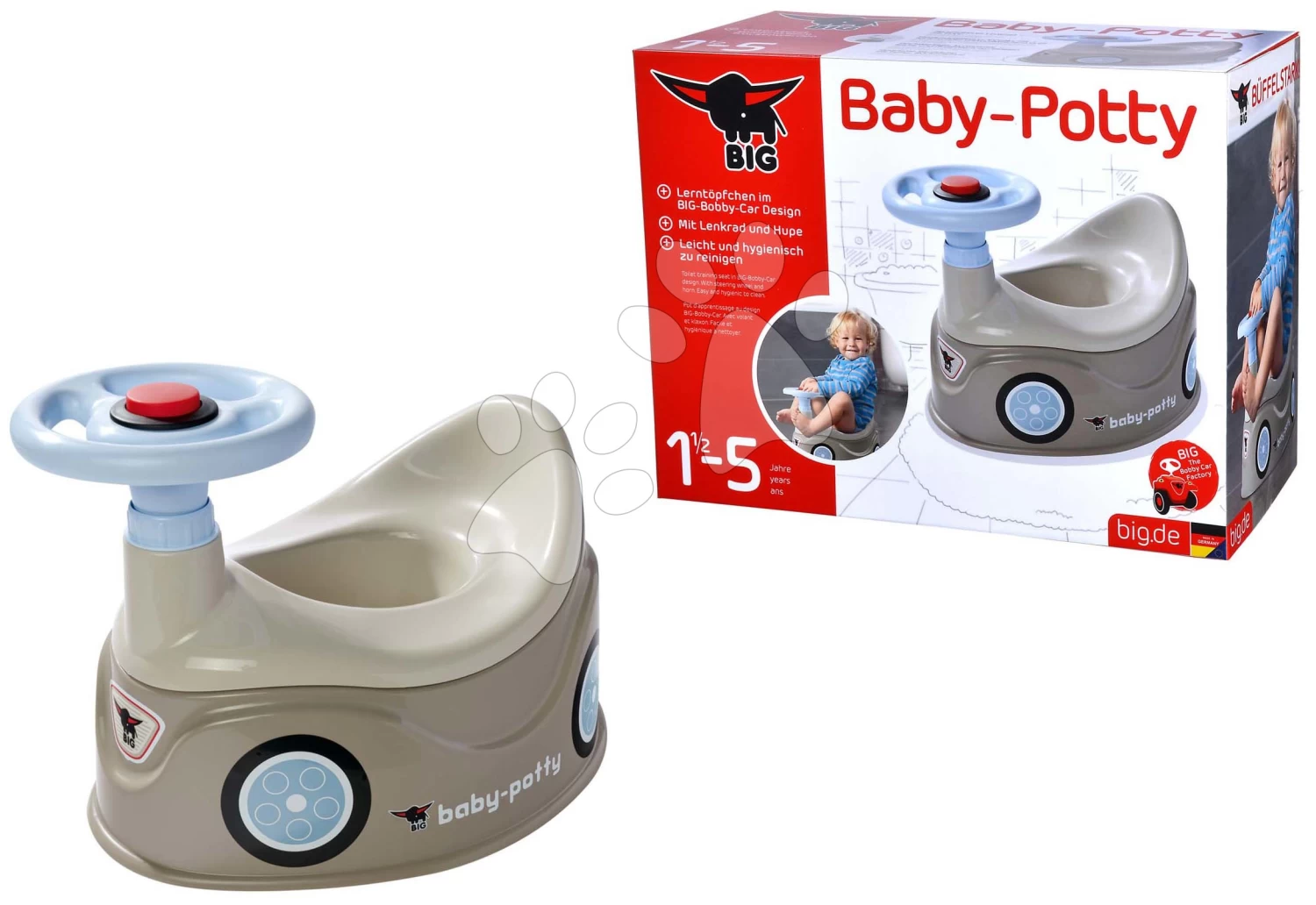 Töpfchen Spielzeugauto Baby Loo Grey Big Mit Lenkrad Und Hupe Ab 18 Monaten B54801 – Bild 3