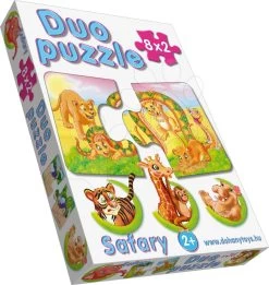 Babypuzzle Duo Safari Dohány 8x2 Stück 8-Bilder Ab 24 Monaten