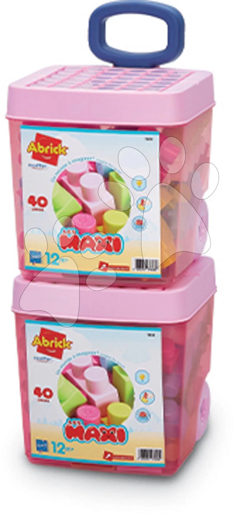 ECOIFFIER Baukasten In Einer Box Auf Rädern Maxi Pink Abrick Écoiffier Große Würfel Rosa 40 Stück Ab 12 Monaten