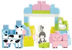 ECOIFFIER Baukasten In Einer Box Mit Tieren Farm Animals Barrel Les Maxi Abrick Écoiffier Rosa Mit 50 Würfeln Ab 12 Monaten