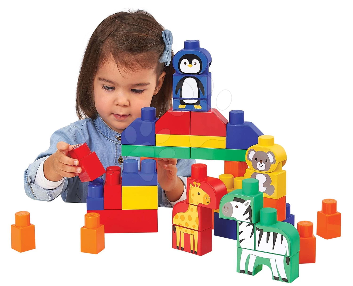 ECOIFFIER Baukasten In Einer Box Mit Tieren Zoo Animals Barrel Maxi Abrick Écoiffier Gelb Mit 50 Würfeln Ab 12 Monaten – Bild 2