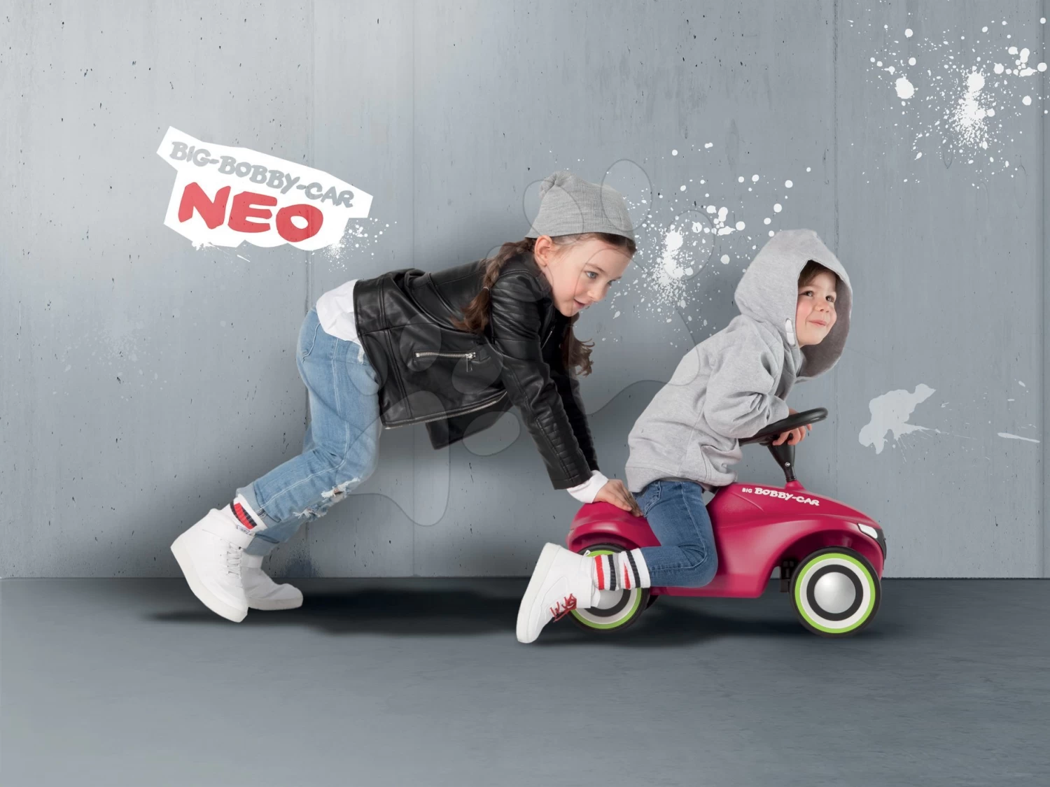 Set Interaktiver Roboter TIC Smart Smoby Mit 3 Lernspielen Und Rutschfahrzeug Auto Bobby Car Neo Pink – Bild 10