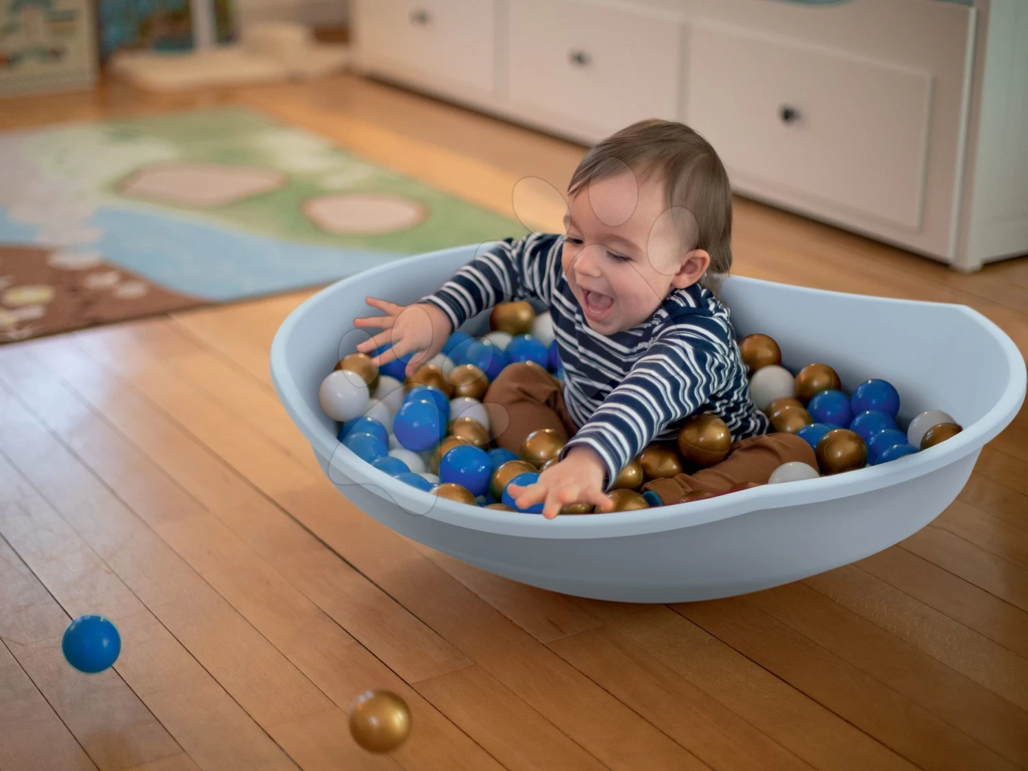 Set Lauflernwagen Und Kinderwagen Mit Autositz Für Tiere Animal Minikiss 3in1 Smoby Mit Bremse Und Ein Cosy-Balance-Kegel – Bild 5