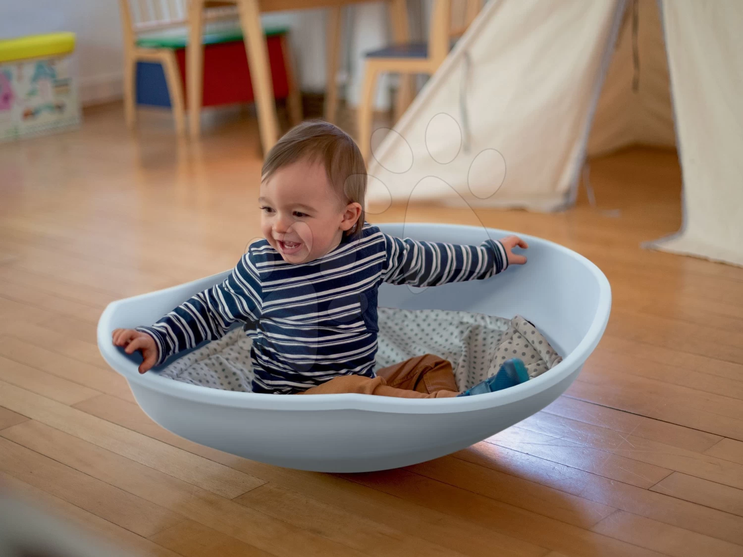 Set Didaktischer Tisch Activity Table Cotoons Smoby Mit Ton Und Licht Und Einem Balancierkegel Mit Kissen – Bild 12