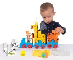 Baukasten Safari Dohány Lokomotive Mit 2 Waggons Und Würfeln Mit Tierdruck Ab 12 Monaten DH814