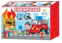 Baukasten Feuerwehrauto Dohány Mit Würfeln 2 Figuren Ab 12 Monaten DH817