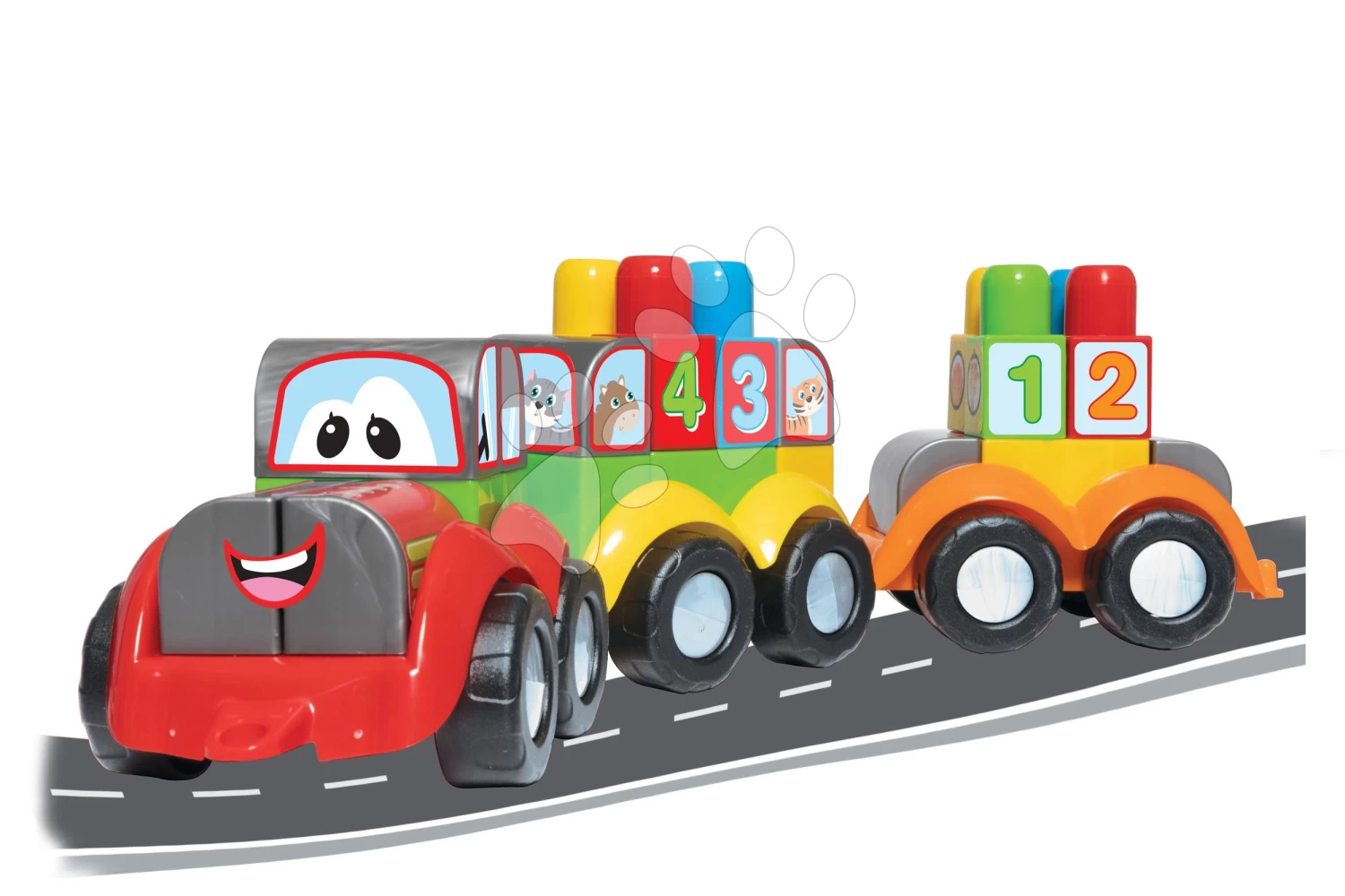 Baukasten Zug Mit Traktor Und Mit Tieren Superpack 3v1 Dohány Große Würfel Mit Aufdruck Ab 18 Monaten DH819 – Bild 3